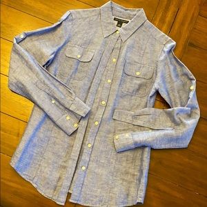 Banana Republic Blue Chambray Button Down Blouse